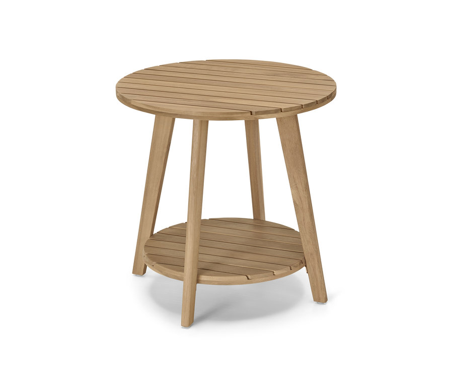 Beistelltisch »Lenja« mit 2 Ebenen in Teakoptik.