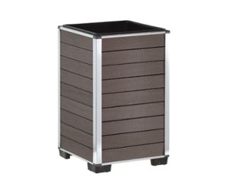 Oberfläche braun<br>Kanten silberfarben