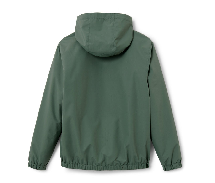 Grüne Kinder-Sport-Funktionsjacke von hinten.