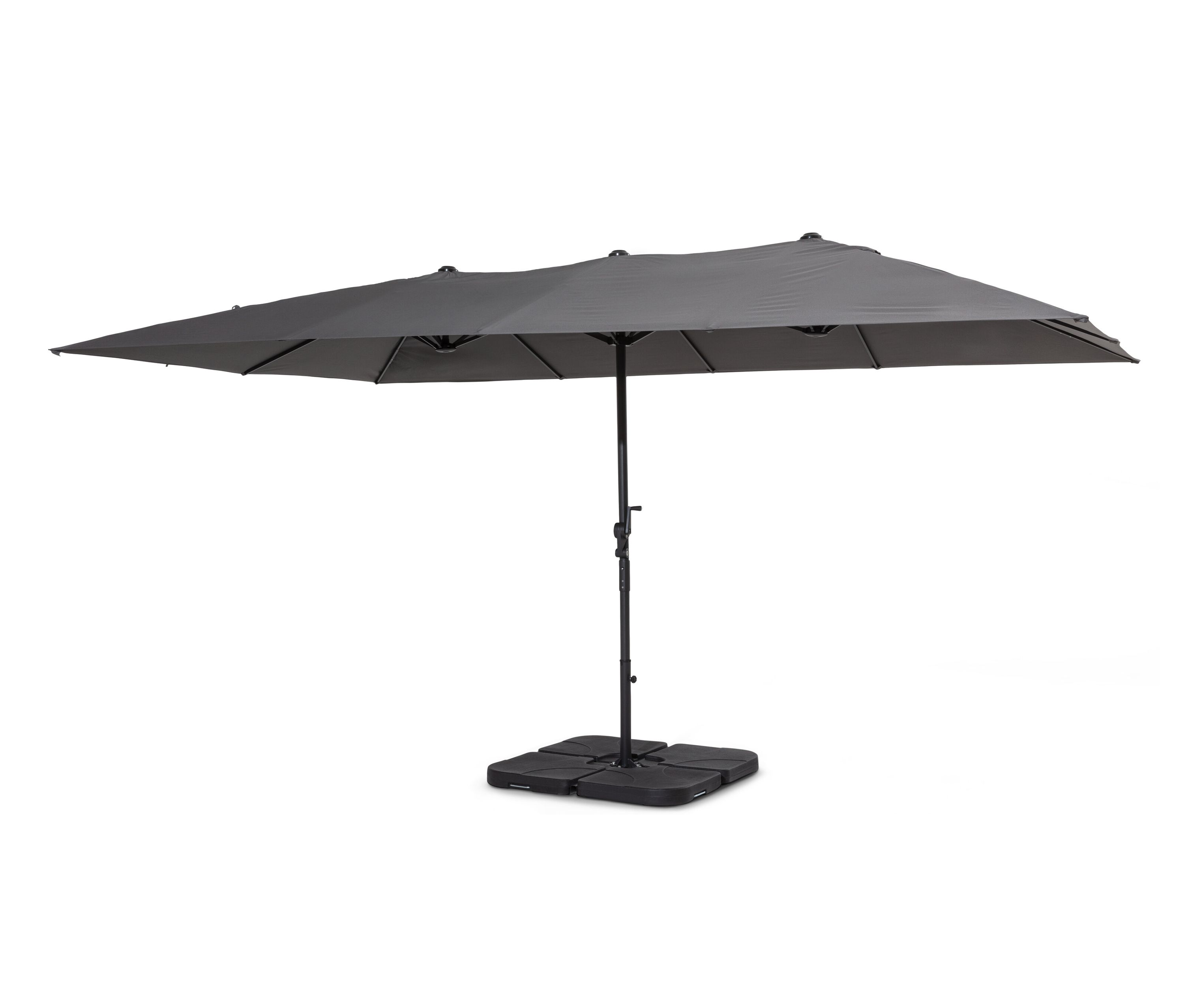 Leco Doppel-Sonnenschirm - 158x16x45cm - anthrazit - Aluminium / Polyester / Stahl