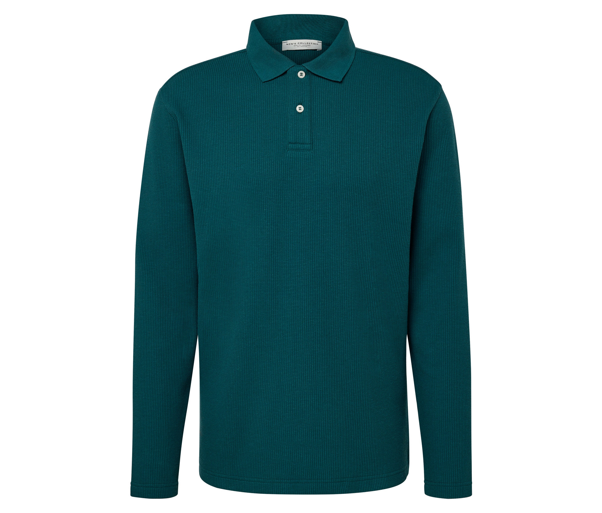 Langarm-Poloshirt - Herren - Gr. M - grün - grün