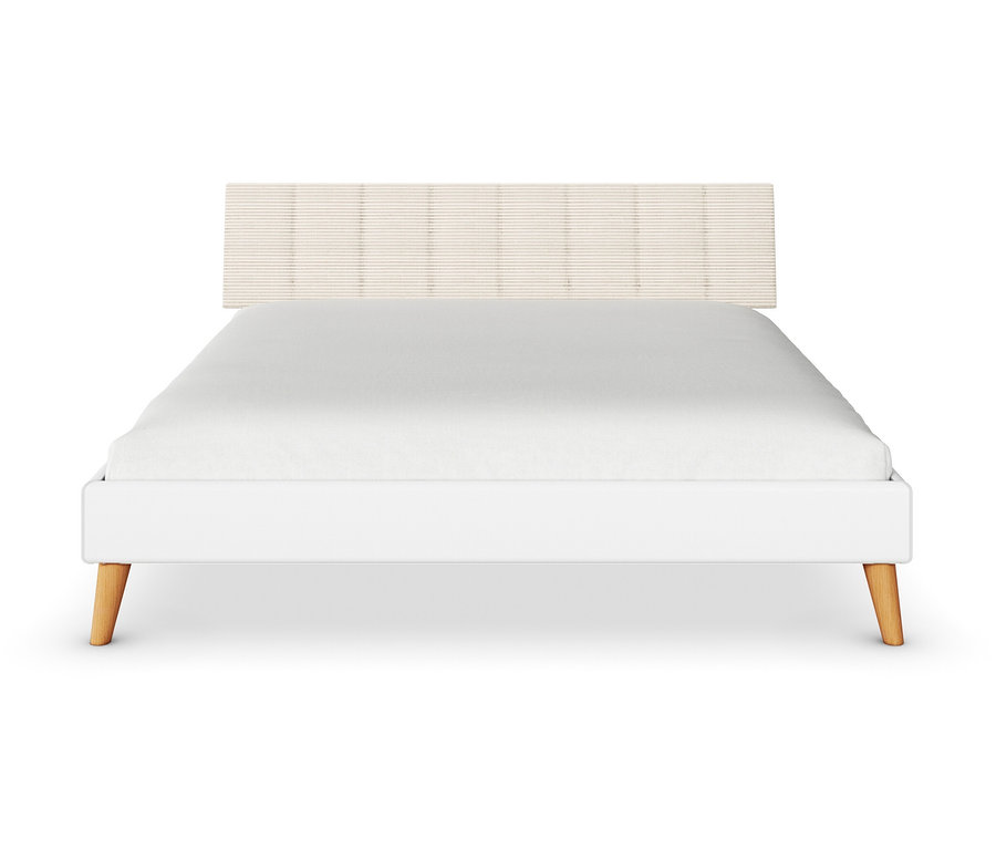 Weißes Bett »Mavi-Extra« mit Polsterkopfteil.