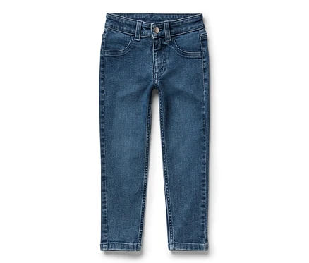 Blaue Kinder-Jeans – Fit »Jonas« liegt auf einem weißen Hintergrund.