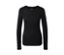 Schwarzes Langarmshirt mit Merinowolle.