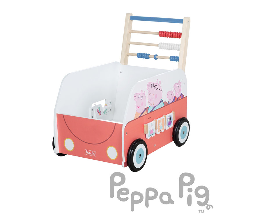 roba Bully-Schiebebus »Peppa Pig« aus Holz mit Peppa Pig Abbildungen.