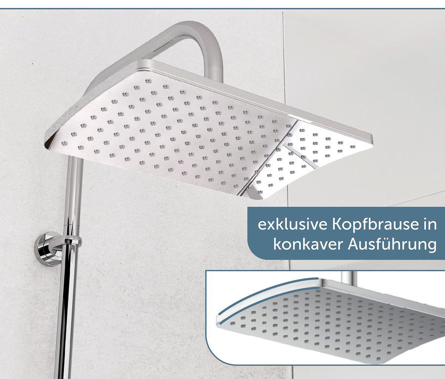 Chromfarbenes Überkopfbrause-Set »Mallorca«.