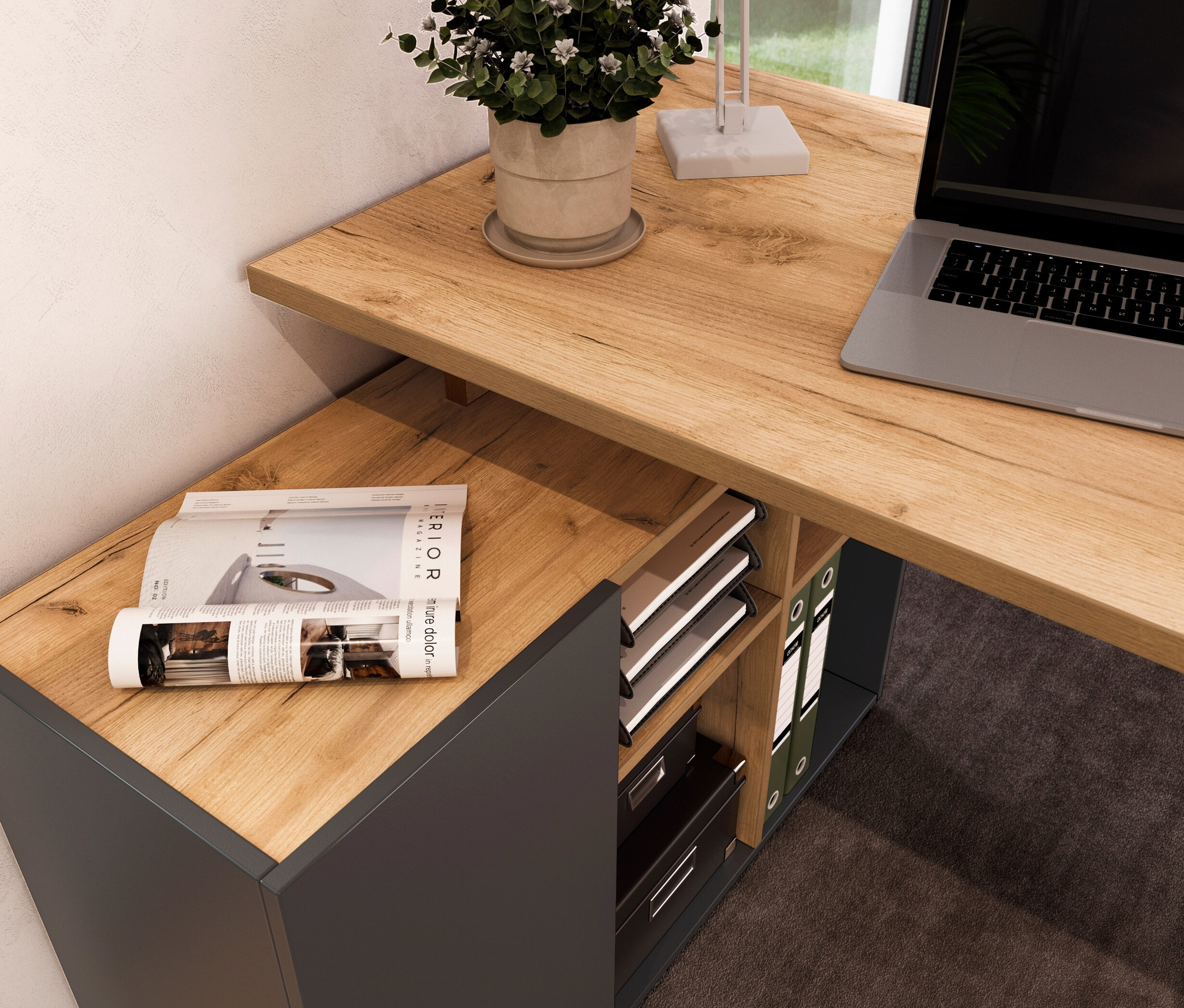 Thumbnail - Tchibo - Schreibtisch »GW-Adrano« - 120x90x74cm - braun - Holz / Kunststoff