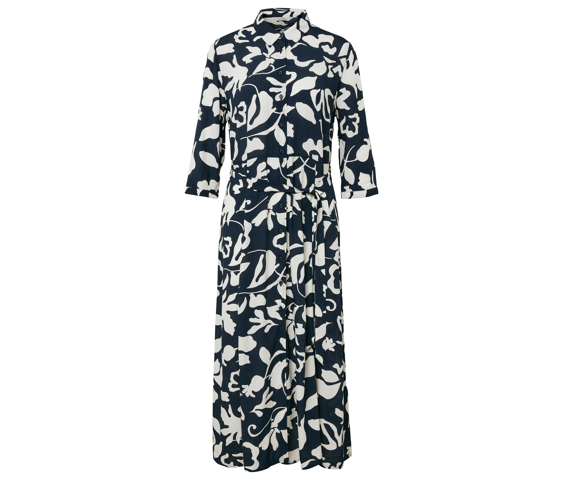 Bedrucktes Hemdblusenkleid - Damen - Gr. 46 - dunkelblau - dunkelblau
