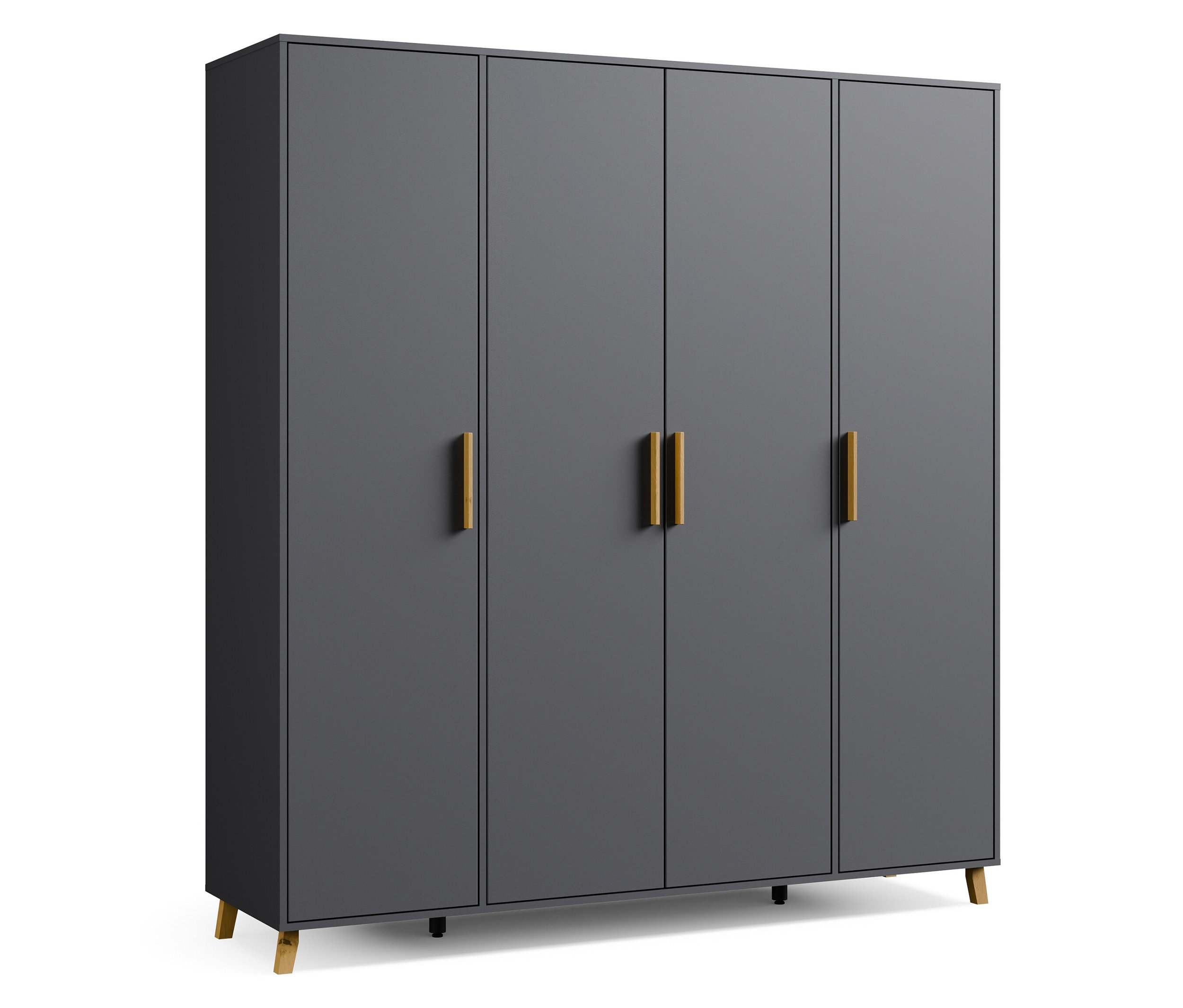 Rauch Drehtürenschrank »Shinjo« - 187x53x203cm - Grau - Holz / Holz