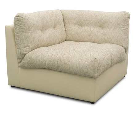 Nahaufnahme des DOMO Sofa »800 026«, Eckmoduls mit beiger Polsterung.