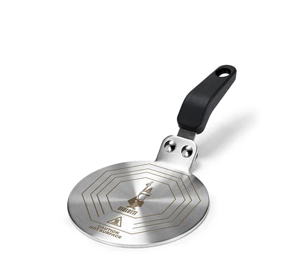 Adapterplatte Induktion »Bialetti«, 13 cm, mit schwarzem Griff.