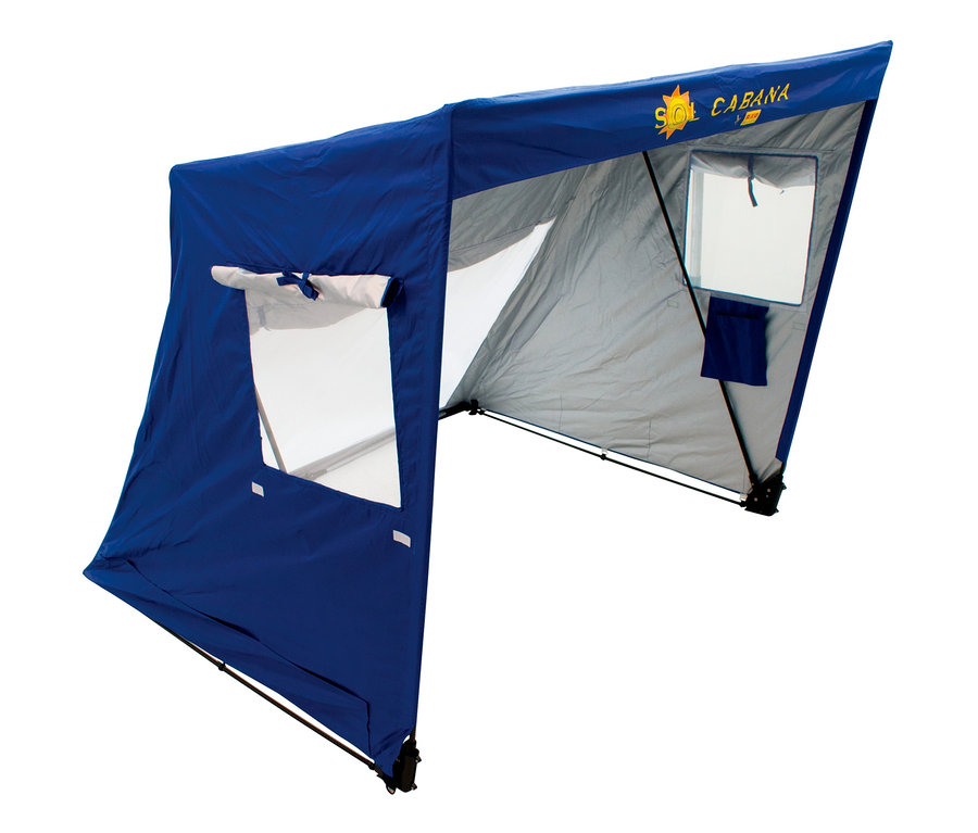 Blaues Rio Brands Sonnenschutzzelt »Sol Cabana« mit Fenstern.