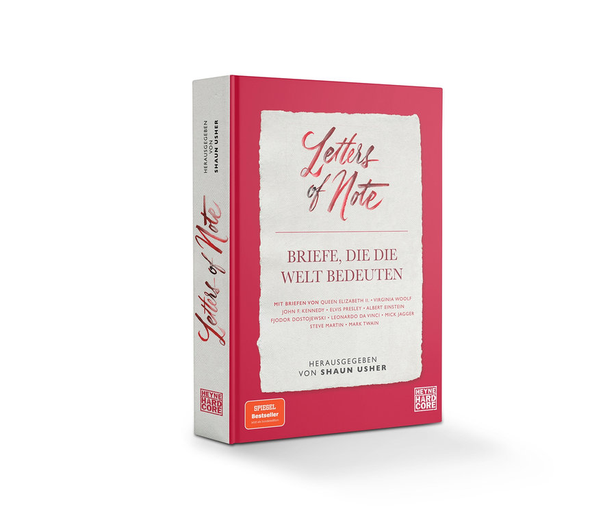 Das Buch »Letters of Note – Briefe, die die Welt bedeuten« steht vor einem weißen Hintergrund.