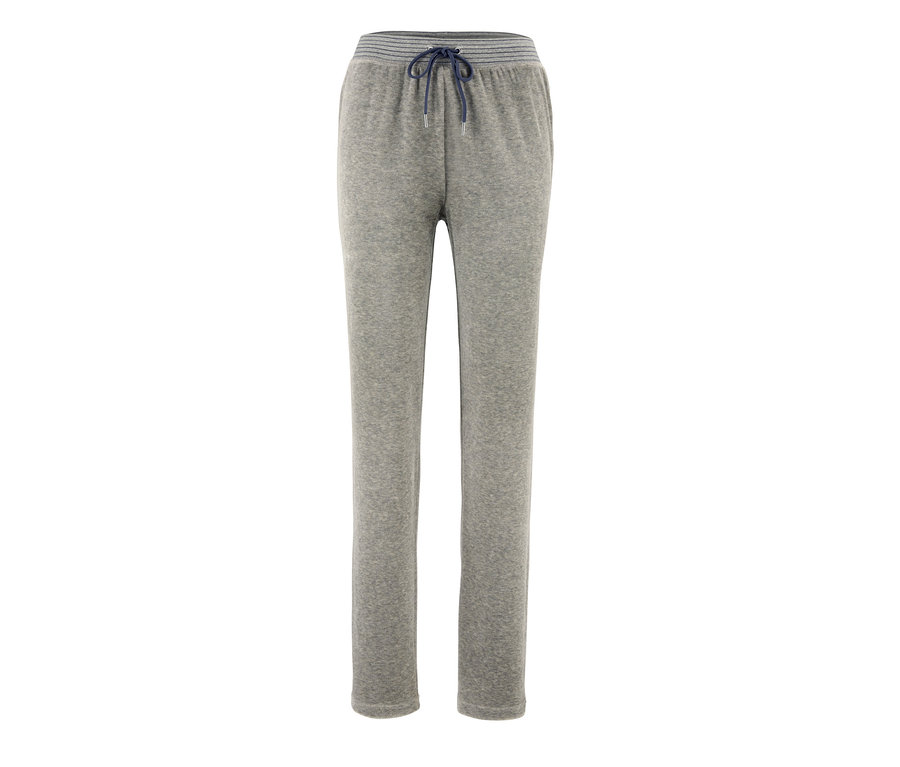 Graue Nicki-Hausanzug Hose mit Kordelzug in der Taille.