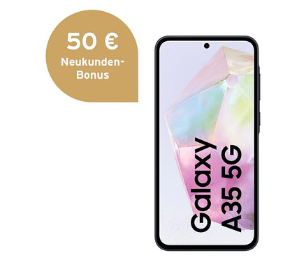 Samsung Galaxy A35 5G 128GB in Eisblau.