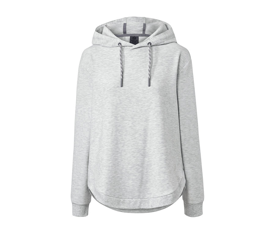 Grauer Kapuzen-Sweatpullover.