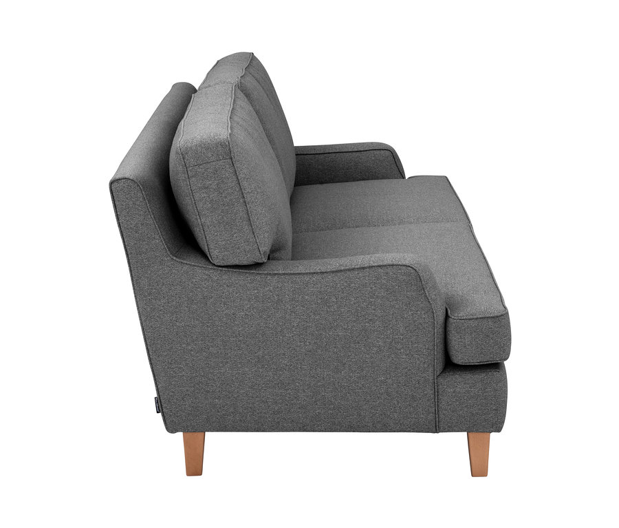 Seitenansicht des anthrazitfarbenen Max Winzer® 3-Sitzer-Sofas »Penny«.
