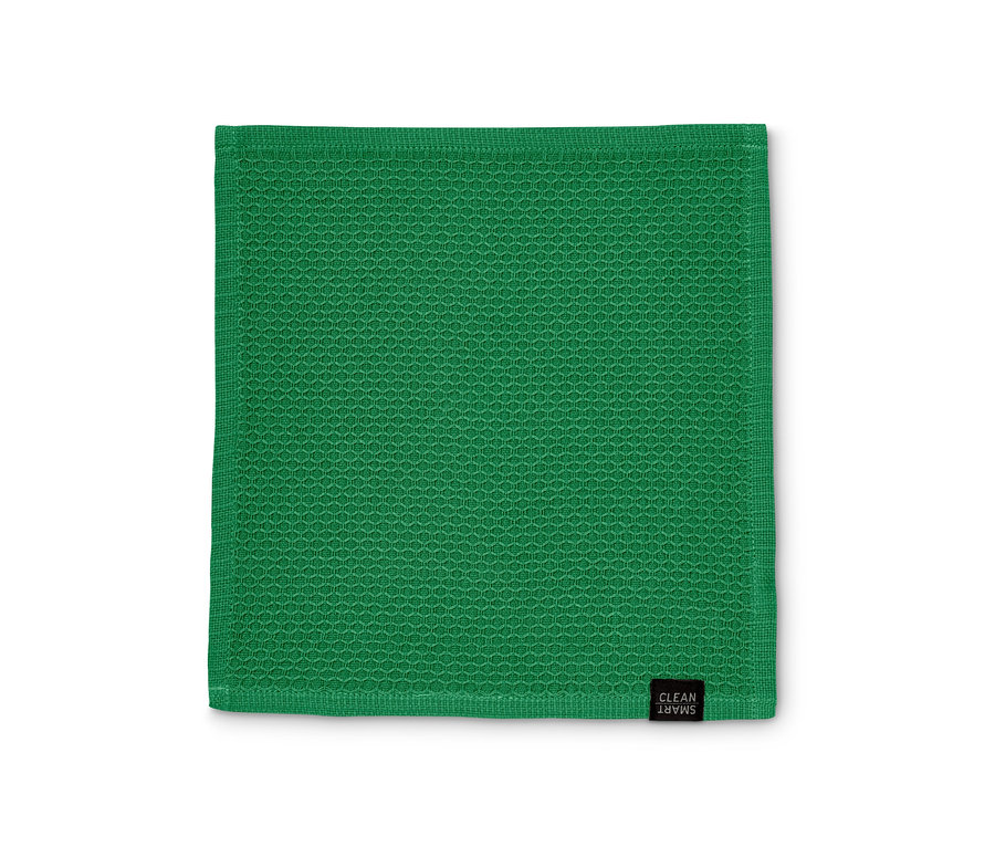 Ein grünes Spültuch.