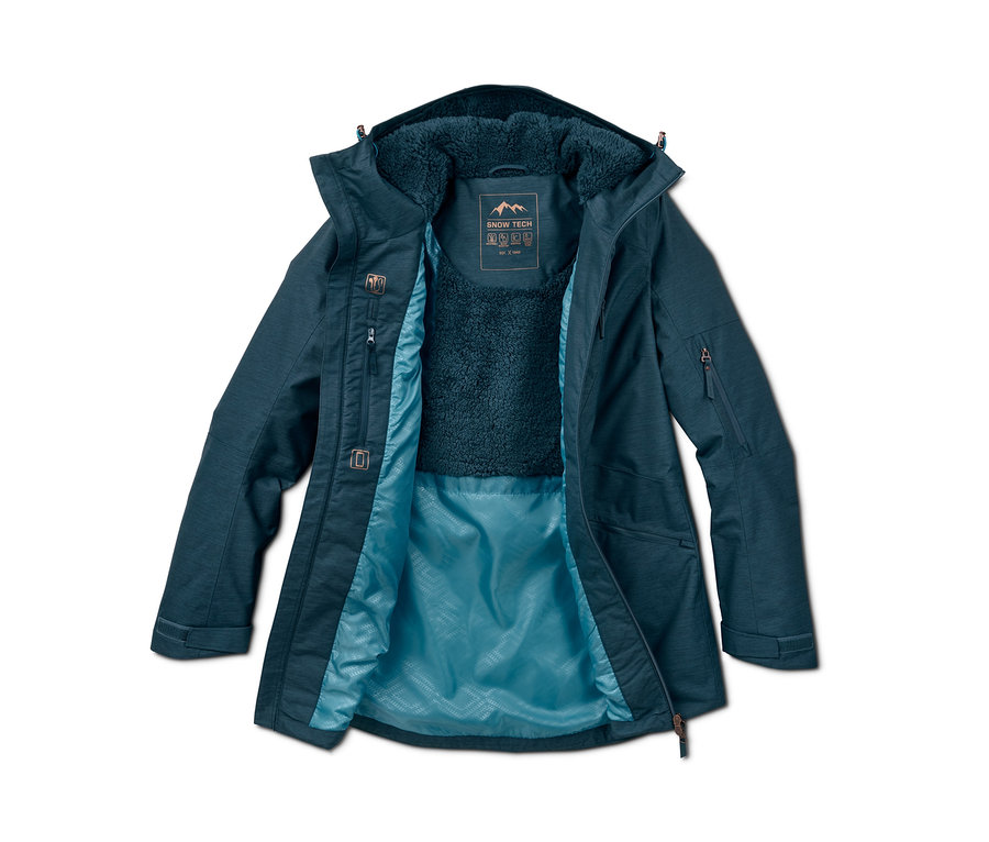 Offene Ski- und Snowboardjacke, petrol.