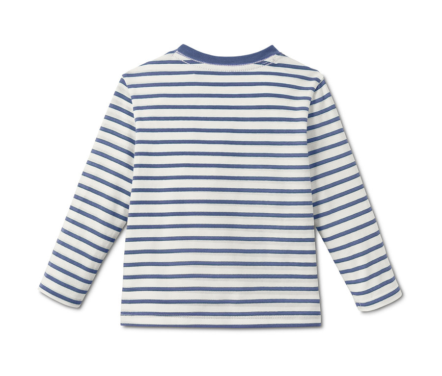 Gestreiftes Jersey-Langarmshirt aus Bio-Baumwolle.