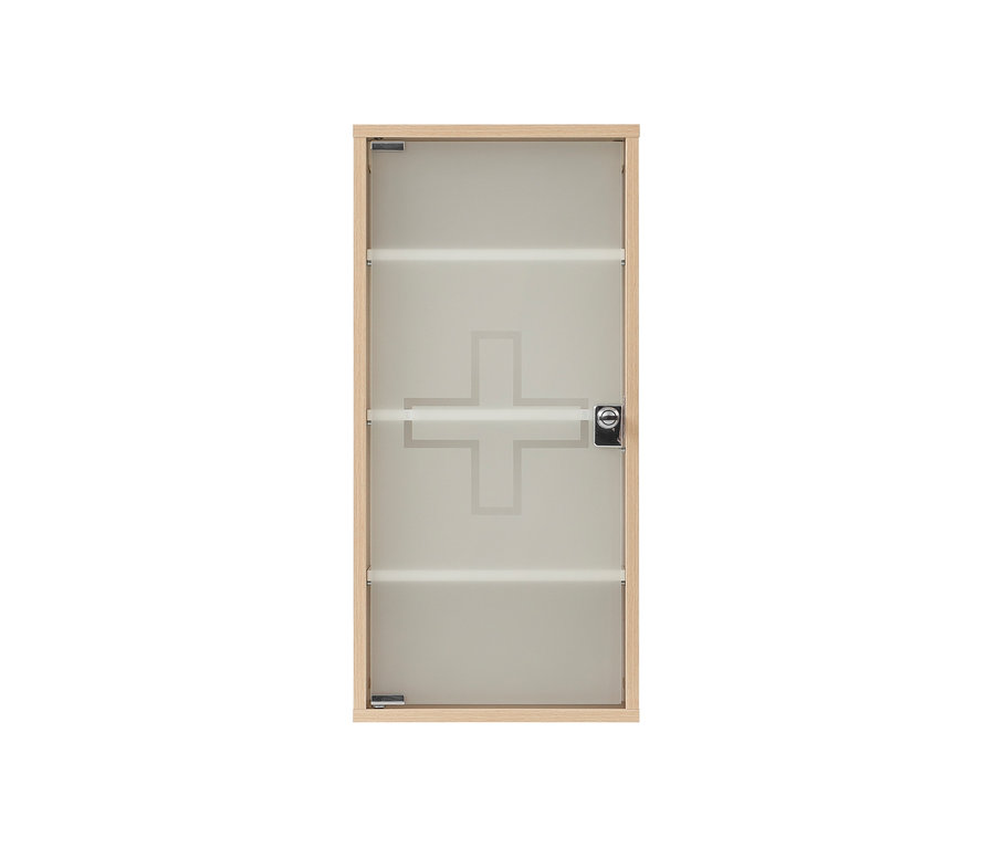 Ein einflügeliger Medikamentenschrank, Eiche hell.