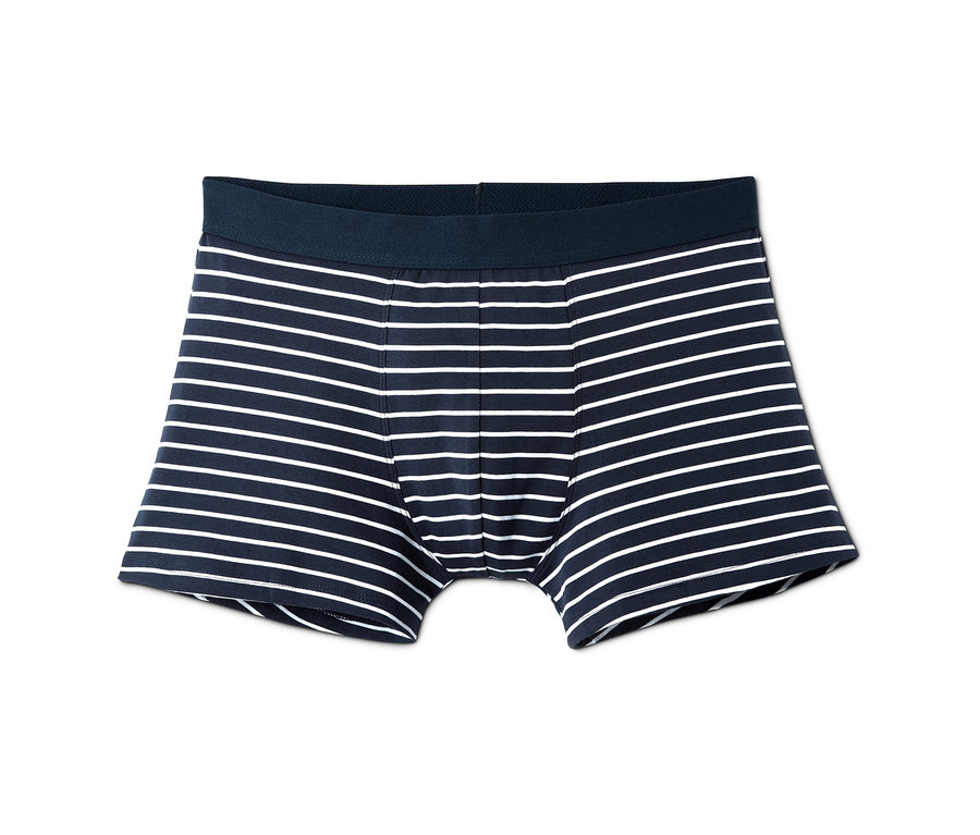 Eine einzelne blau und weiss gestreifte Slipboxer, aus einem 5er Pack.