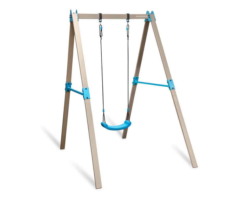 Eine blau-beige HUDORA-Schaukel »Vario Basismodul« vor weißem Hintergrund.