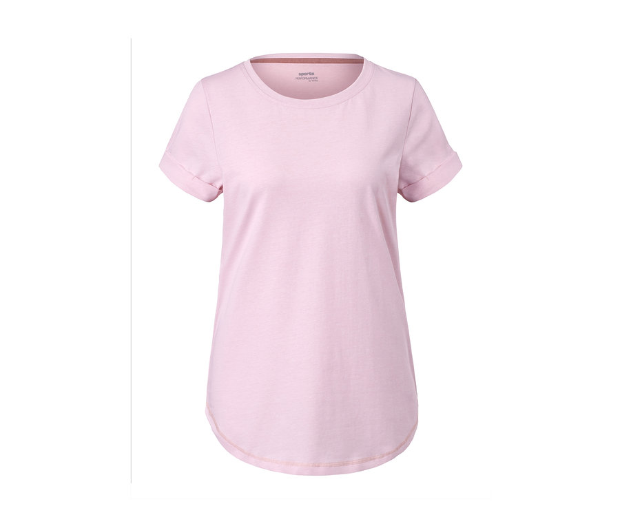 Roséfarben meliertes Longshirt.