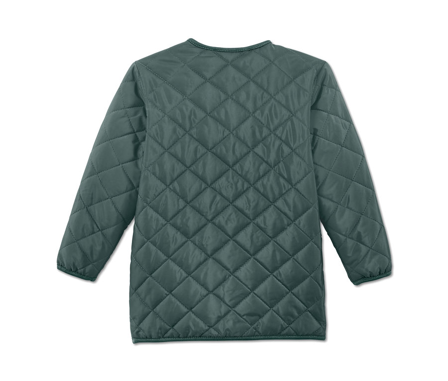 Dunkelgrüne Steppjacke.