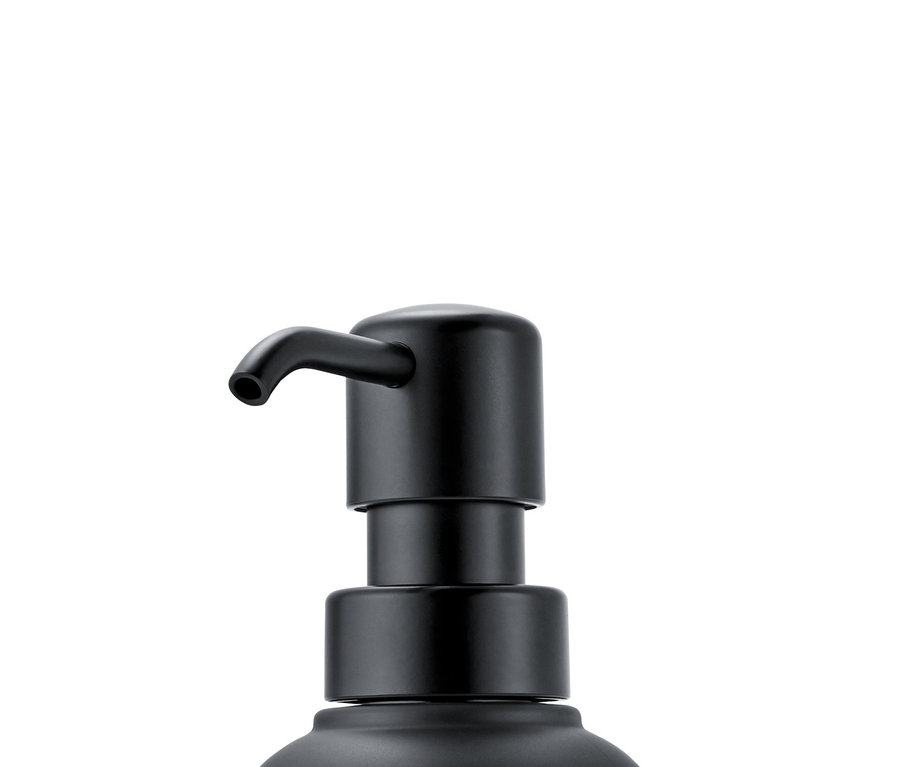 Schwarzer 2 Seifenspender mit der Aufschrift "DISH".