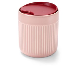 Deckel: bordeaux<br>Becher: rosa
