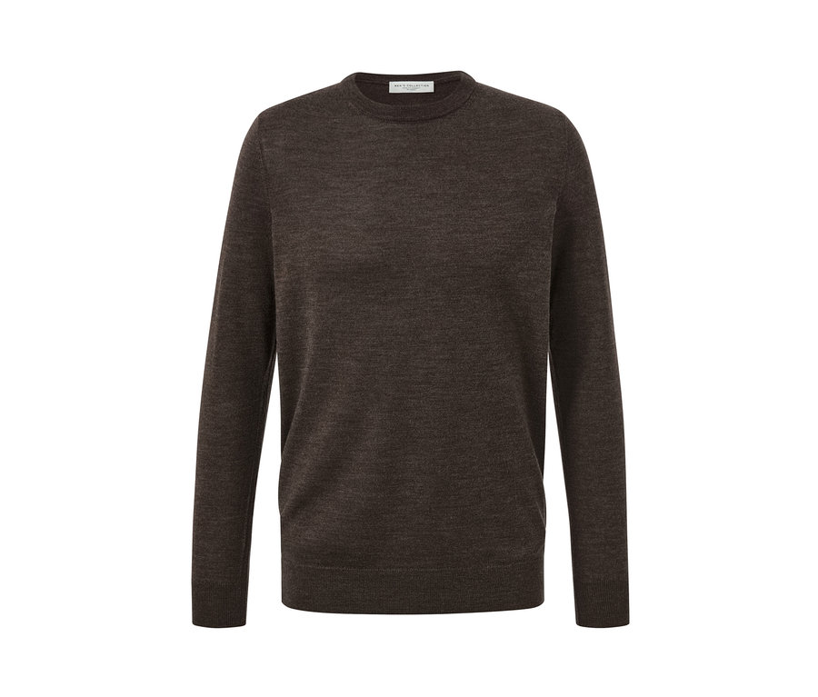 Brauner Merino-Pullover.
