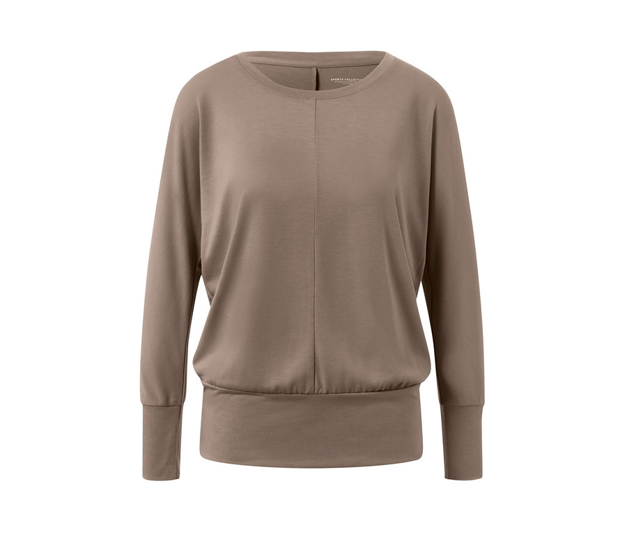 Sport-und-Yogashirt in Taupe.