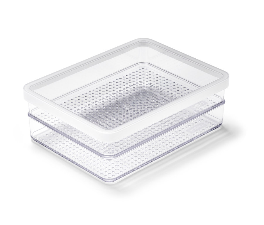 Transparente Aufschnittbox mit Deckel.