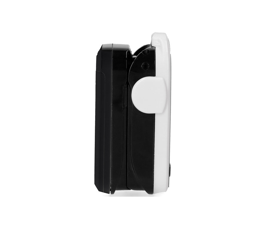 Detailansicht eines Pulsoximeters, einem medizinischen Gerät zur Messung der Sauerstoffsättigung im Blut.