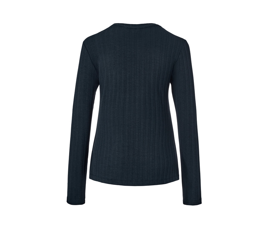 Detailansicht Langarmshirt, dunkelblau.