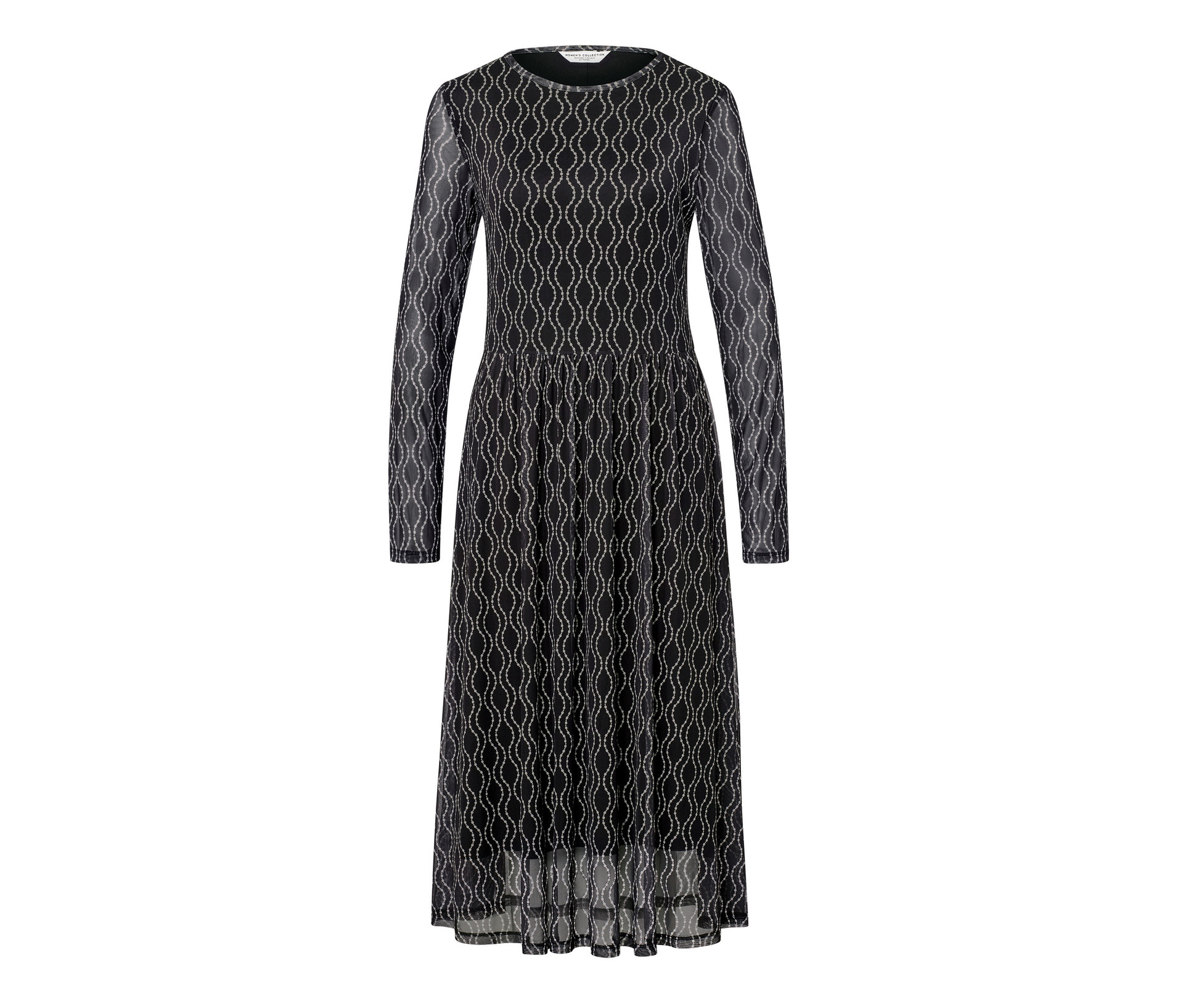 Bedrucktes Mesh-Kleid - Damen - Gr. M - creme/print - creme