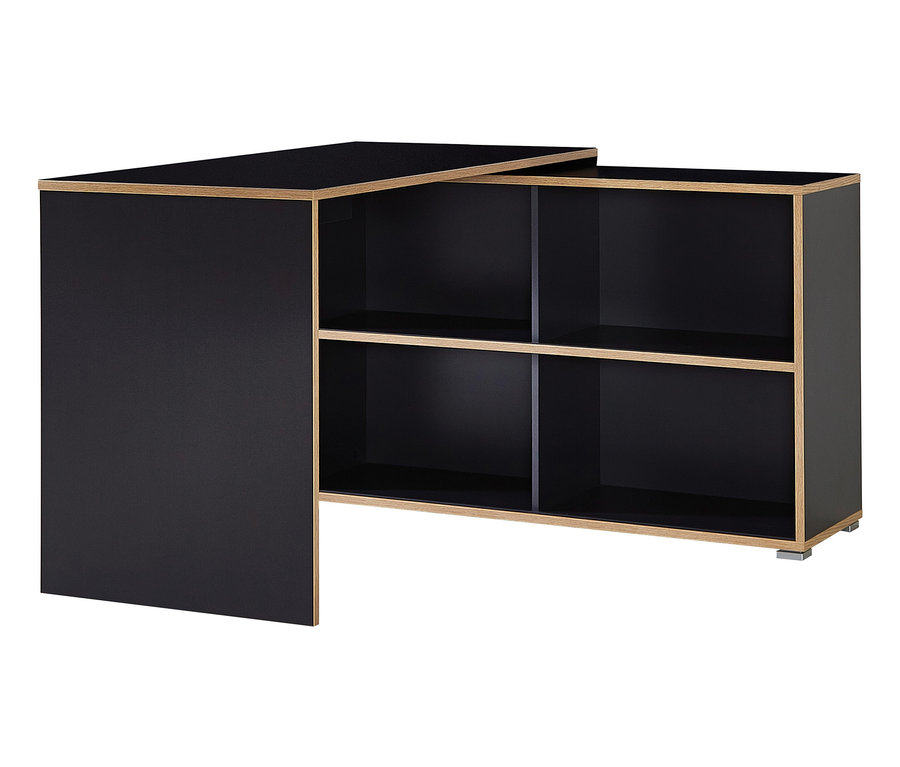 Eckschreibtisch »Slide«, anthrazit/eiche.