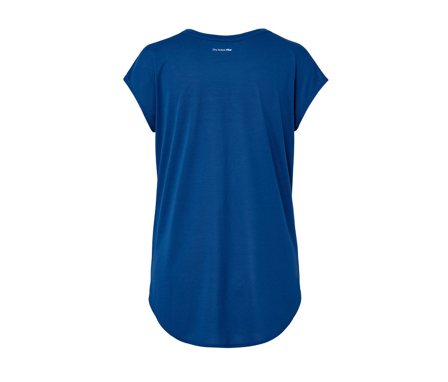 Blaues Sportshirt von hinten.