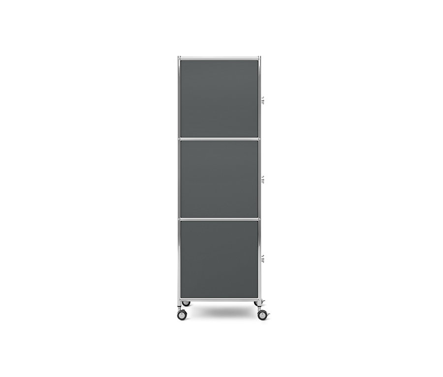 Grauer Rollcontainer Metall »CN3« mit 3 Türen.