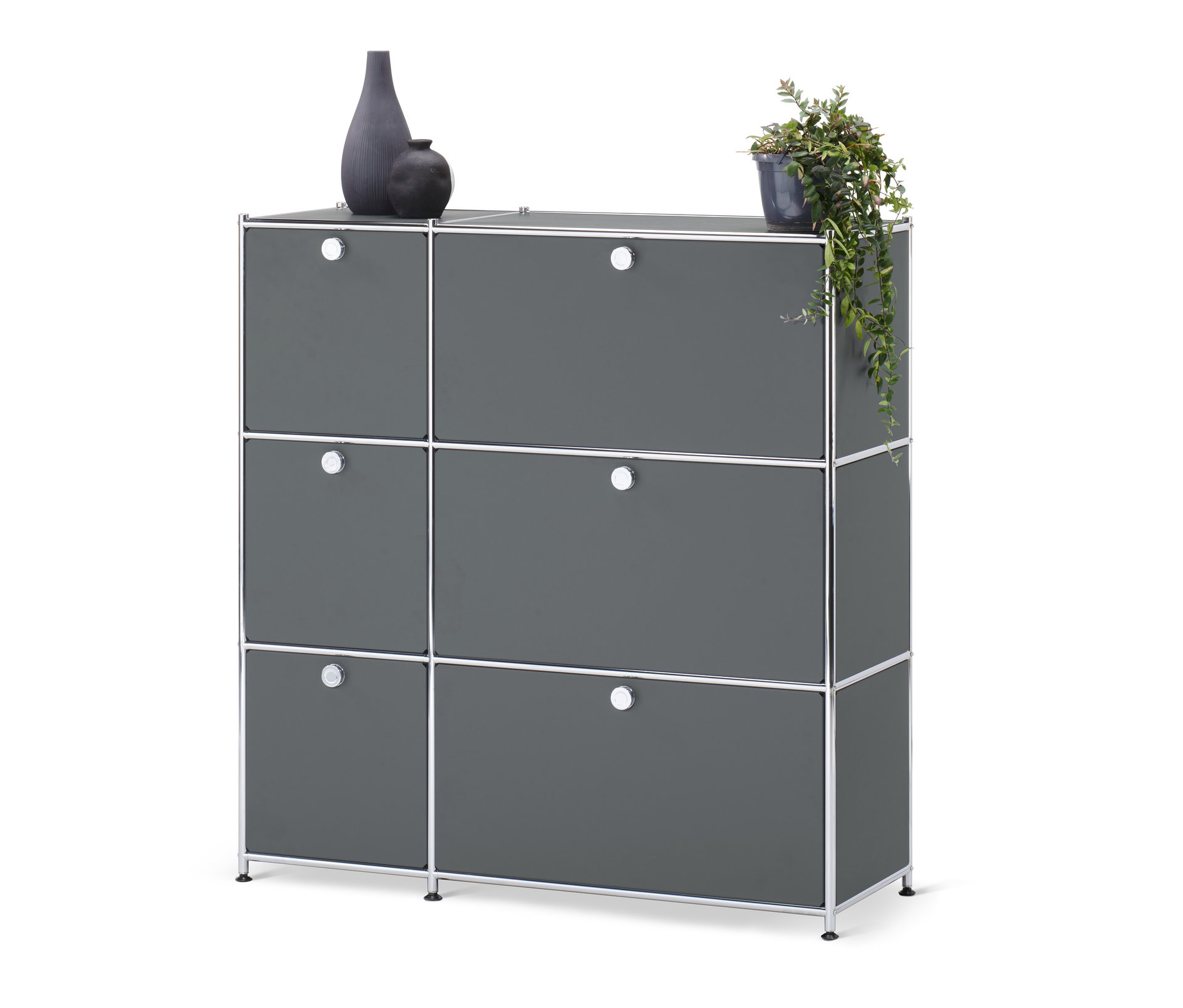 Tchibo - Kommode »Cn3« mit 6 Klappen - 115,5x40x120,5cm - chrom -