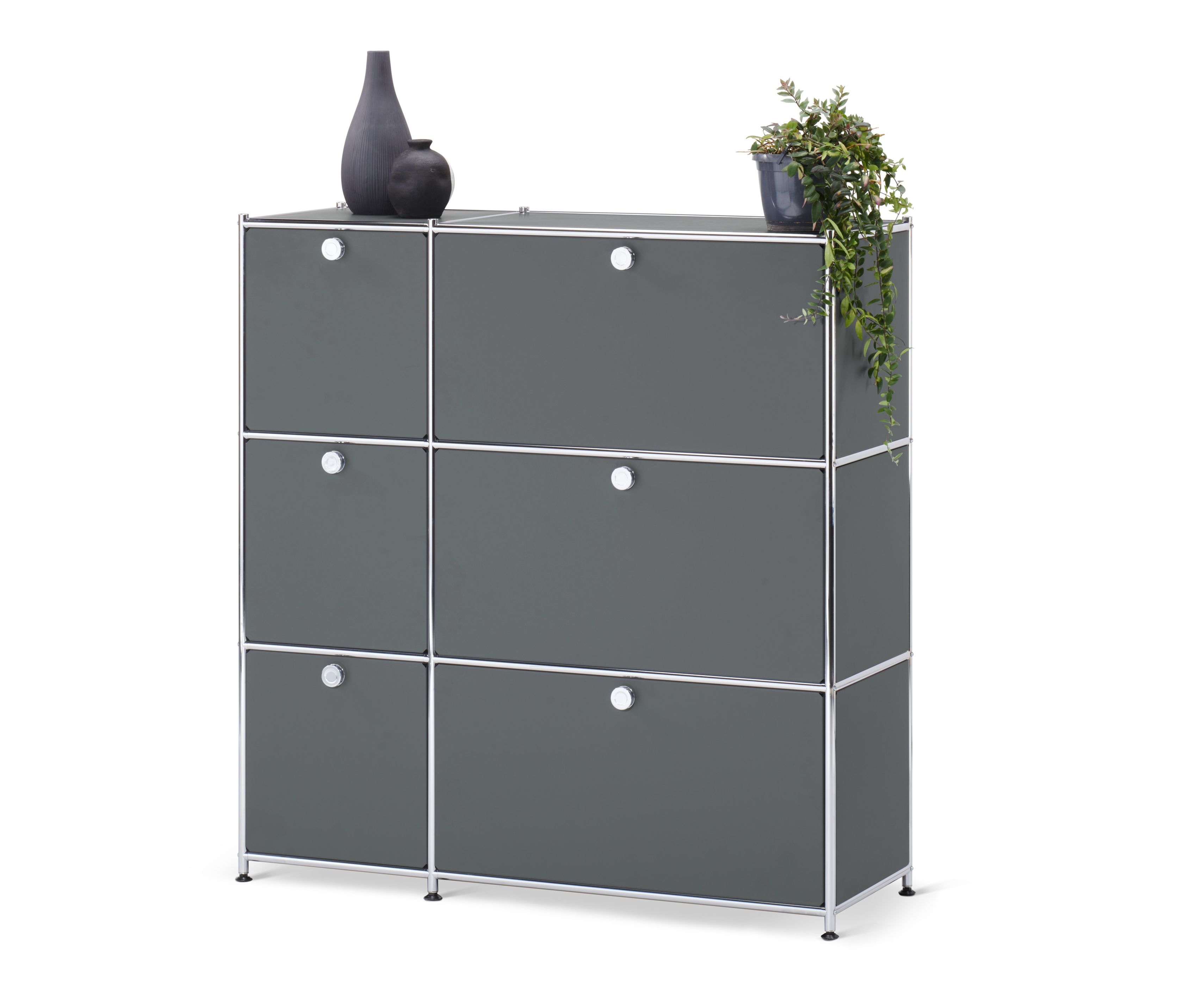 Tchibo - Kommode »Cn3« mit 6 Klappen - 115,5x40x120,5cm - chrom - Stahl / Aluminium / Kunststoff