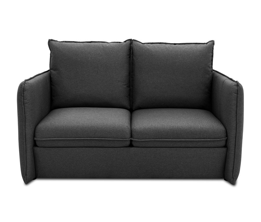 Graues DOMO collection 2-Sitzer-Sofa »Ronda« mit Hockern.