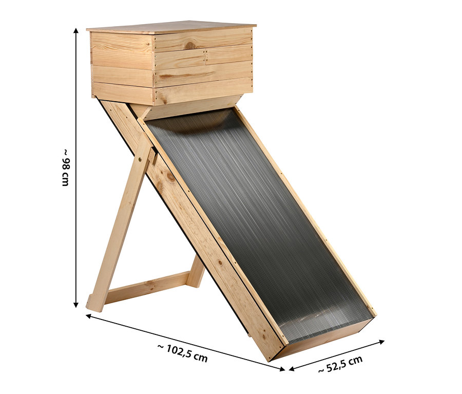 Solar-Dörrschrank aus Holz.