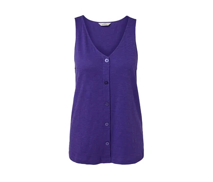 Lila Top aus Modalmix mit Knöpfen.