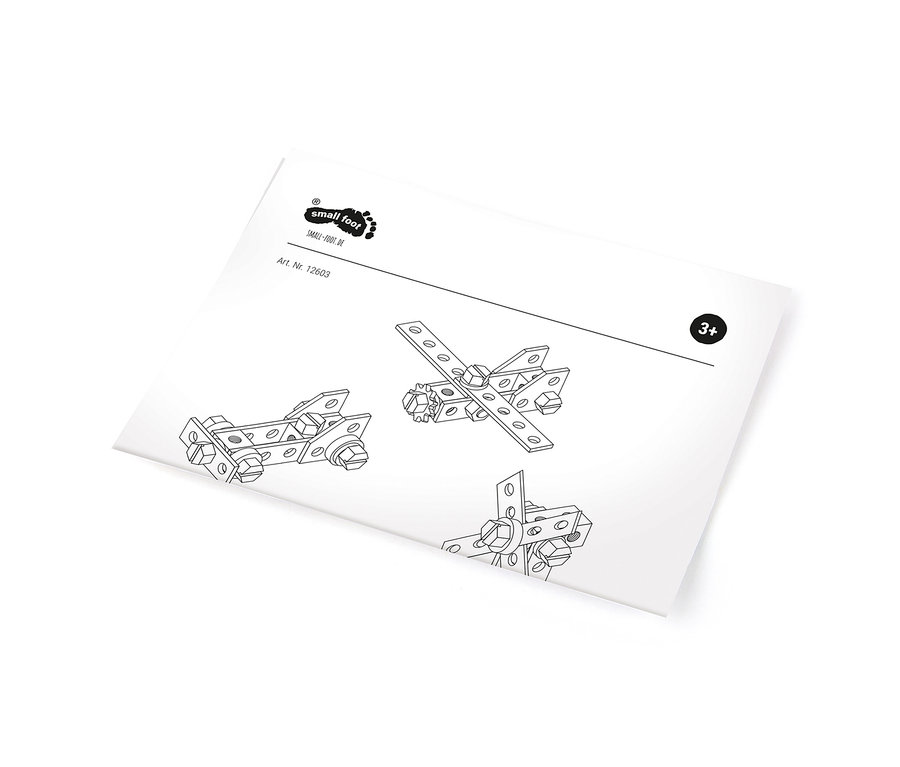 Abbildung von drei Flugzeugmodellen aus dem small foot Werkzeugrucksack »Workshop«.