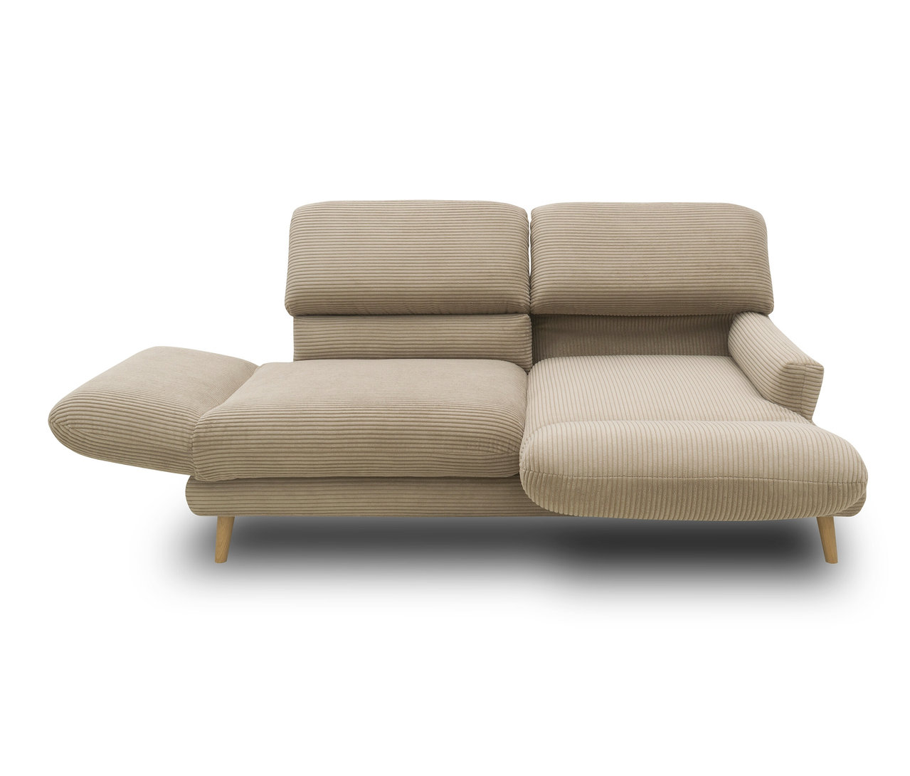 Beiges DOMO 2-Sitzer-Sofa »FuAR«, drehbar.