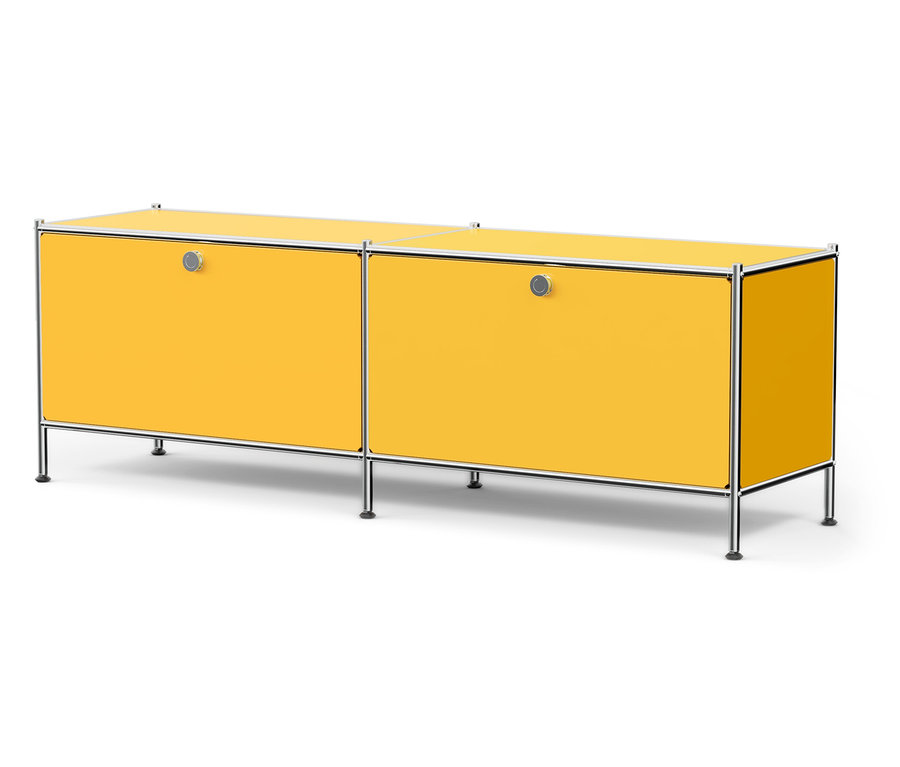 Gelbes Lowboard Metall »CN3« mit 2 Klappenfächern.