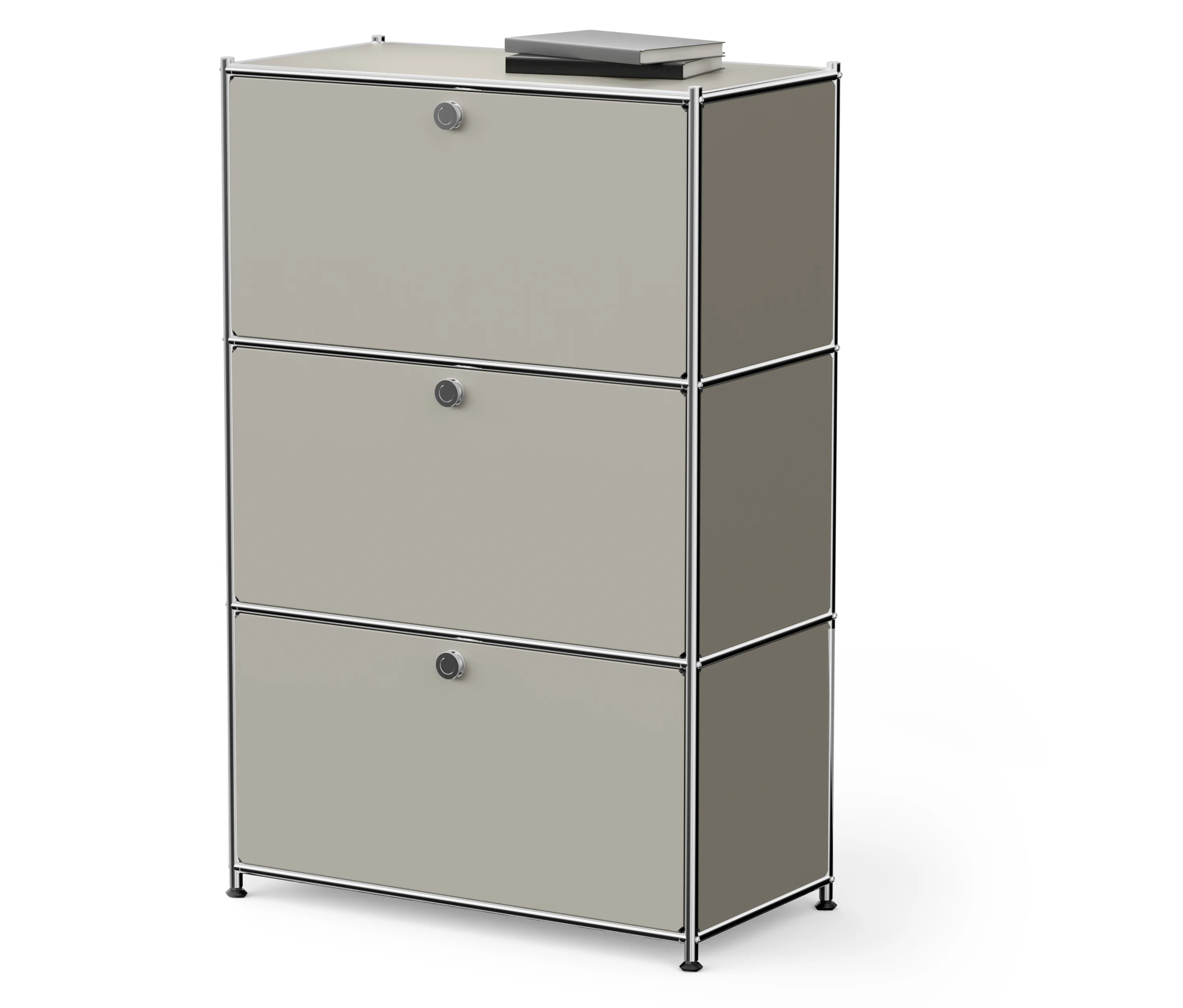 60,5cm günstig Kaufen-Tchibo - Kommode Metall »Cn3« mit 3 Klappenfächern - 77x40x120,5cm - hellgrau - Stahl / Aluminium / Kunststoff. Tchibo - Kommode Metall »Cn3« mit 3 Klappenfächern - 77x40x120,5cm - hellgrau - Stahl / Aluminium / Kunststoff <!