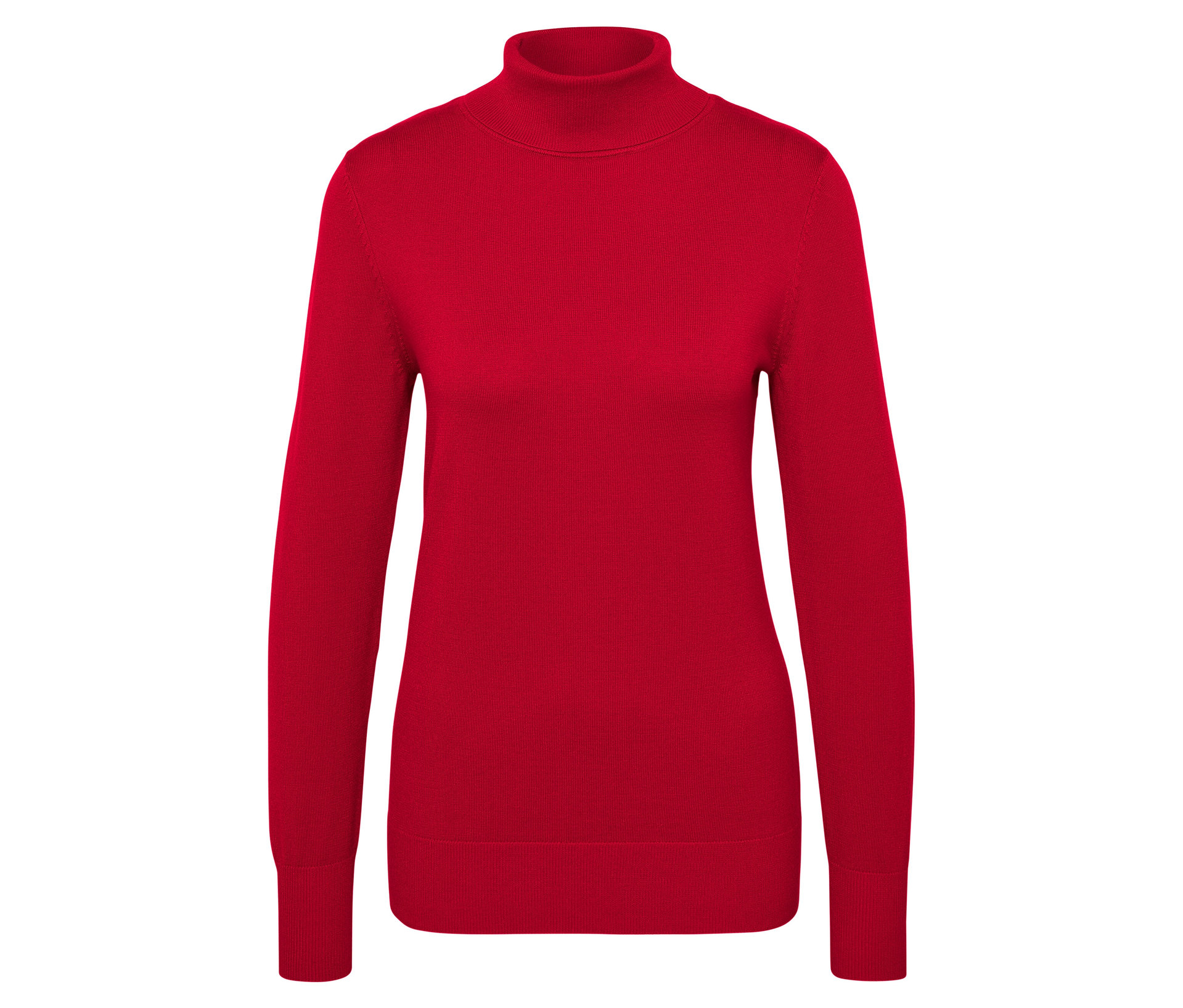 Feinstrick-Rollkragenpullover - Damen - Gr. M - rot - rot